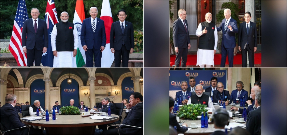 Prime Minister Shri Narendra Modi joins H.E. Mr. Joseph R. Biden, President of USA, H.E. Mr. Fumio Kishida, Prime Minister of Japan, & H.E. Mr. Anthony Albanese, Prime Minister of Australia for the 6th QUAD Leaders’ Summit in Wilmington, Delaware